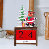 Maxbell Wooden Christmas Calendars Crafts for Party Tabletop Ornaments Deer