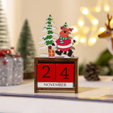 Maxbell Wooden Christmas Calendars Crafts for Party Tabletop Ornaments Deer