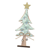 Maxbell 8.66" H Wooden Christmas Tree Table Decoration for Window Desktop Xmas Green