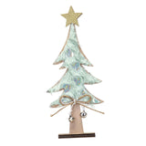 Maxbell 8.66" H Wooden Christmas Tree Table Decoration for Window Desktop Xmas Green