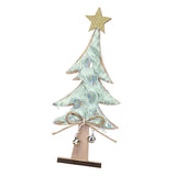 Maxbell 8.66" H Wooden Christmas Tree Table Decoration for Window Desktop Xmas Green