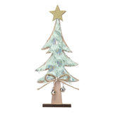 Maxbell 8.66" H Wooden Christmas Tree Table Decoration for Window Desktop Xmas Green