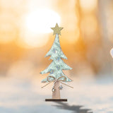 Maxbell 8.66" H Wooden Christmas Tree Table Decoration for Window Desktop Xmas Green