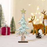 Maxbell 8.66" H Wooden Christmas Tree Table Decoration for Window Desktop Xmas Green