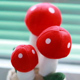 Maxbell Cute Mushroom Plush Toys Lifelike Cartoon for Dining Room Nursery Girls Boys Red