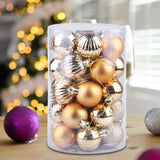 Maxbell 34x Christmas Balls Decorative Hanging Ornaments for Wedding Festive Gold