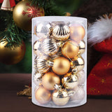 Maxbell 34x Christmas Balls Decorative Hanging Ornaments for Wedding Festive Gold