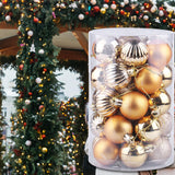 Maxbell 34x Christmas Balls Decorative Hanging Ornaments for Wedding Festive Gold