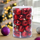 Maxbell 34x Christmas Balls Decorative Hanging Ornaments for Wedding Festive Red