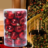 Maxbell 34x Christmas Balls Decorative Hanging Ornaments for Wedding Festive Red