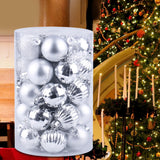 Maxbell 34x Christmas Balls Decorative Hanging Ornaments for Wedding Festive Silver
