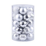 Maxbell 34x Christmas Balls Decorative Hanging Ornaments for Wedding Festive Silver