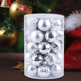 Maxbell 34x Christmas Balls Decorative Hanging Ornaments for Wedding Festive Silver