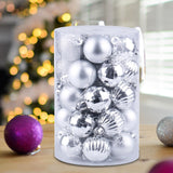 Maxbell 34x Christmas Balls Decorative Hanging Ornaments for Wedding Festive Silver