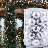 Maxbell 34x Christmas Balls Decorative Hanging Ornaments for Wedding Festive Silver
