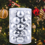 Maxbell 34x Christmas Balls Decorative Hanging Ornaments for Wedding Festive Silver