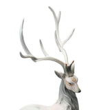 Maxbell Creative Reindeer Ornament Figurine Craft Elk Sculpture Bedroom Desk Grey Lying