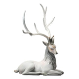 Maxbell Creative Reindeer Ornament Figurine Craft Elk Sculpture Bedroom Desk Grey Lying