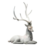 Maxbell Creative Reindeer Ornament Figurine Craft Elk Sculpture Bedroom Desk Grey Lying