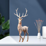 Maxbell Creative Reindeer Ornament Figurine Craft Elk Sculpture Bedroom Desk Pink Standing