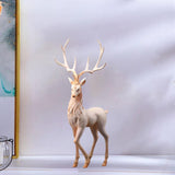 Maxbell Creative Reindeer Ornament Figurine Craft Elk Sculpture Bedroom Desk Pink Standing