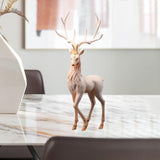 Maxbell Creative Reindeer Ornament Figurine Craft Elk Sculpture Bedroom Desk Pink Standing