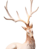 Maxbell Creative Reindeer Ornament Figurine Craft Elk Sculpture Bedroom Desk Pink Lying