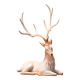 Maxbell Creative Reindeer Ornament Figurine Craft Elk Sculpture Bedroom Desk Pink Lying