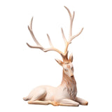 Maxbell Creative Reindeer Ornament Figurine Craft Elk Sculpture Bedroom Desk Pink Lying
