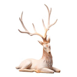 Maxbell Creative Reindeer Ornament Figurine Craft Elk Sculpture Bedroom Desk Pink Lying