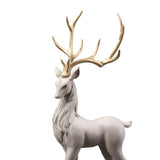Maxbell Creative Reindeer Ornament Figurine Craft Elk Sculpture Bedroom Desk Gold Antler Standing