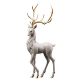 Maxbell Creative Reindeer Ornament Figurine Craft Elk Sculpture Bedroom Desk Gold Antler Standing