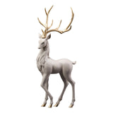Maxbell Creative Reindeer Ornament Figurine Craft Elk Sculpture Bedroom Desk Gold Antler Standing