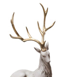 Maxbell Creative Reindeer Ornament Figurine Craft Elk Sculpture Bedroom Desk Gold Antler Lying