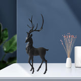 Maxbell Creative Reindeer Ornament Figurine Craft Elk Sculpture Bedroom Desk Black Standing