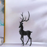 Maxbell Creative Reindeer Ornament Figurine Craft Elk Sculpture Bedroom Desk Black Standing