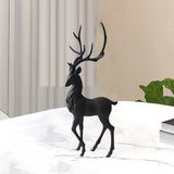 Maxbell Creative Reindeer Ornament Figurine Craft Elk Sculpture Bedroom Desk Black Standing