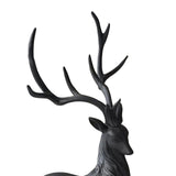 Maxbell Creative Reindeer Ornament Figurine Craft Elk Sculpture Bedroom Desk Black Lying
