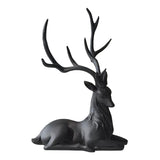 Maxbell Creative Reindeer Ornament Figurine Craft Elk Sculpture Bedroom Desk Black Lying