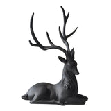 Maxbell Creative Reindeer Ornament Figurine Craft Elk Sculpture Bedroom Desk Black Lying