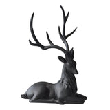 Maxbell Creative Reindeer Ornament Figurine Craft Elk Sculpture Bedroom Desk Black Lying