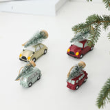 Maxbell Mini Resin Christmas Tree Ornaments Car Pendant Figurines Decor Miniature 5.5cmX2cmX4.5cm Green