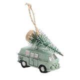 Maxbell Mini Resin Christmas Tree Ornaments Car Pendant Figurines Decor Miniature 5.5cmX2cmX4.5cm Green