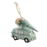 Maxbell Mini Resin Christmas Tree Ornaments Car Pendant Figurines Decor Miniature 5.5cmX2cmX4.5cm Green