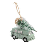 Maxbell Mini Resin Christmas Tree Ornaments Car Pendant Figurines Decor Miniature 5.5cmX2cmX4.5cm Green