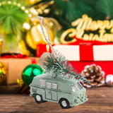 Maxbell Mini Resin Christmas Tree Ornaments Car Pendant Figurines Decor Miniature 5.5cmX2cmX4.5cm Green