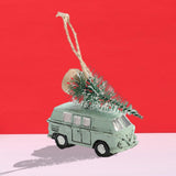 Maxbell Mini Resin Christmas Tree Ornaments Car Pendant Figurines Decor Miniature 5.5cmX2cmX4.5cm Green