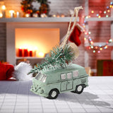 Maxbell Mini Resin Christmas Tree Ornaments Car Pendant Figurines Decor Miniature 5.5cmX2cmX4.5cm Green