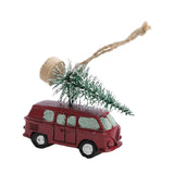 Maxbell Mini Resin Christmas Tree Ornaments Car Pendant Figurines Decor Miniature 5.5cmX2cmX4.5cm Red