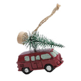 Maxbell Mini Resin Christmas Tree Ornaments Car Pendant Figurines Decor Miniature 5.5cmX2cmX4.5cm Red